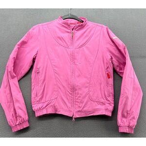 Puma Track Jacket WOMENS XS Pink Lightweight Athletic Full Zip Logo